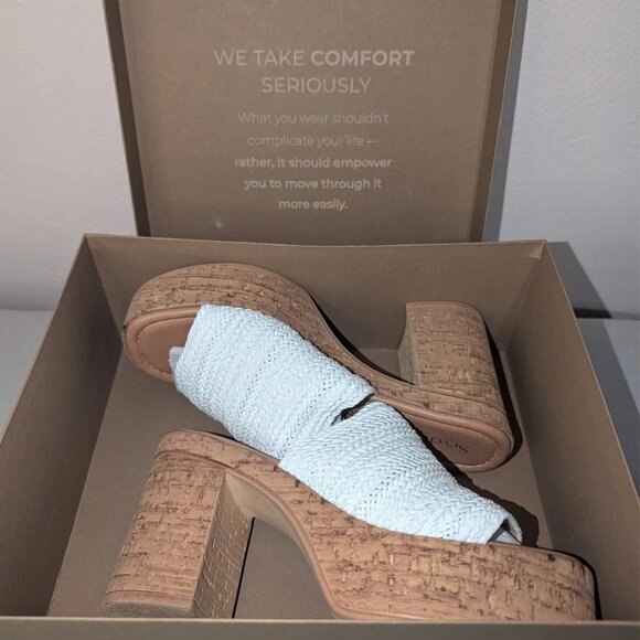 Seychelles Applause Platform White Woven Rafia Sandal Size 7.5 - Picture 4 of 9